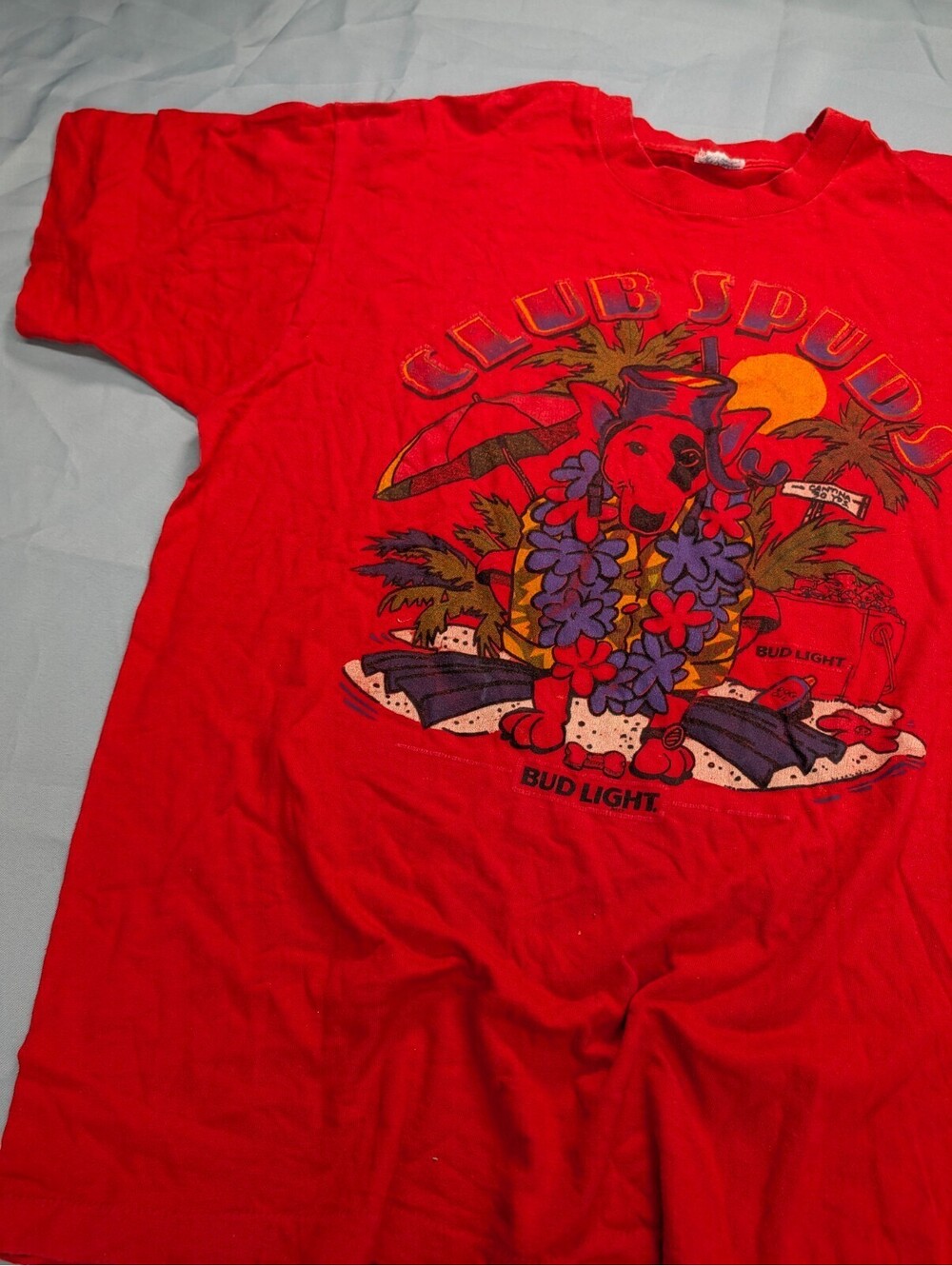 Vintage Spud MacKenzie Club Spuds Shirt Bud Light Red
